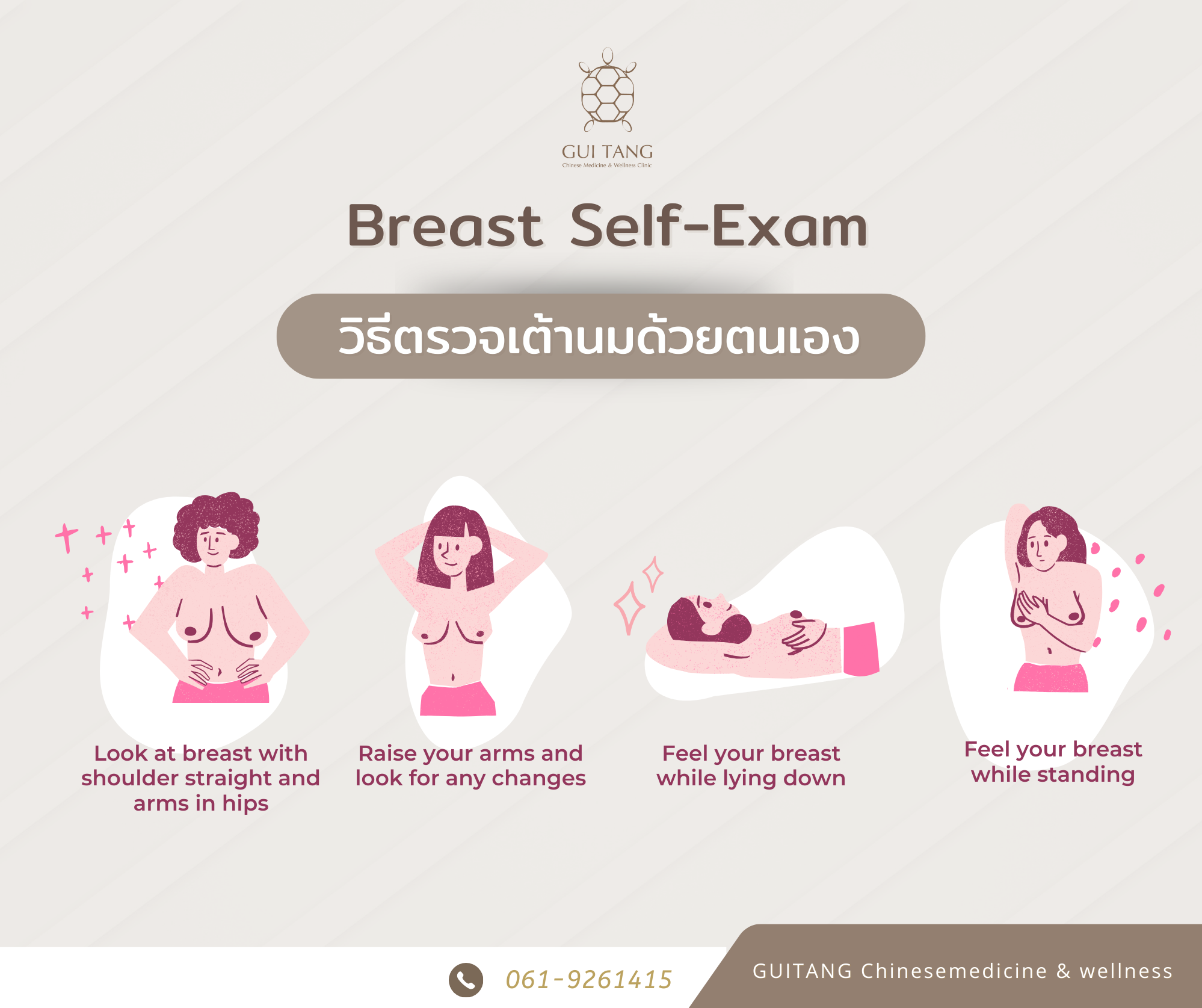 วิธีตรวจเต้านมด้วยตนเอง(Breast Self-Exam)